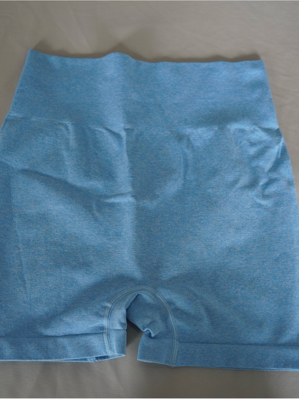 Seamless High-Waist Women’s Athletic Shorts - Light Blue